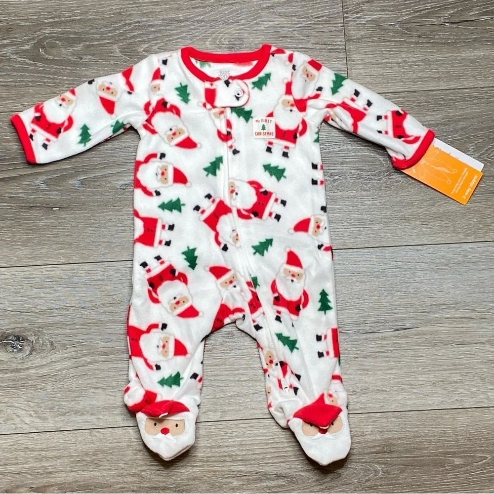 Carter’s Baby Christmas Santa footed Zip Pajama
